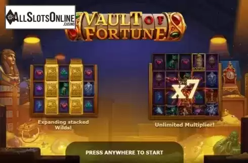 Start Screen. Vault Of Fortune from Yggdrasil