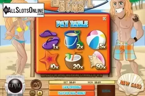 Screen2. Beach Bums Scratch and Win from Rival Gaming