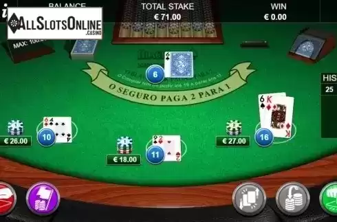 Game Screen. Blackjack Pro MH Portuguese from NextGen