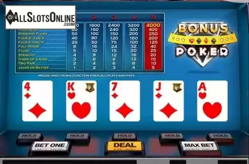 Game Screen 1. Bonus Poker (Nucleus Gaming) from Nucleus Gaming