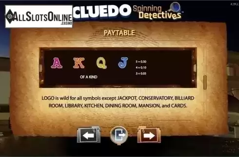 Screen4. CLUEDO Spinning Detectives from WMS