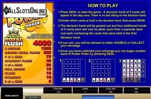 Game Screen. Deuces Wild MH (Microgaming) from Microgaming