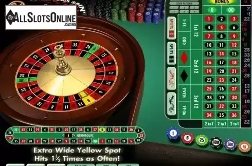 Game Screen 1. Double Bonus Spin Roulette from IGT