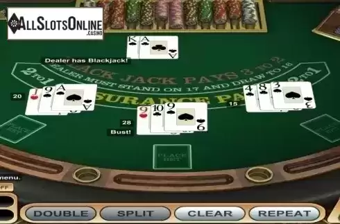 Game Screen. European Blackjack (Betsoft) from Betsoft