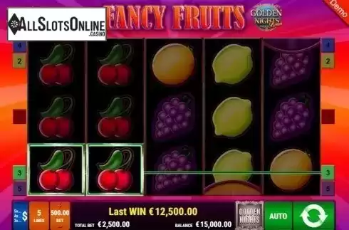 Win screen. Fancy Fruits GDN from Gamomat
