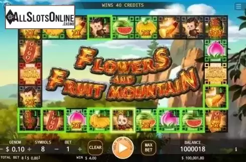 Win Screen. Flowers and Fruit Mountain from KA Gaming