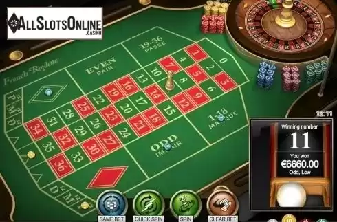 Game Screen. French Roulette High Limit from NetEnt