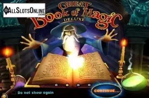 Start Screen. Great Book of Magic Deluxe from Wazdan