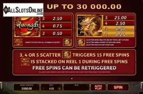 Screen7. Huangdi-The Yellow Emperor from Microgaming