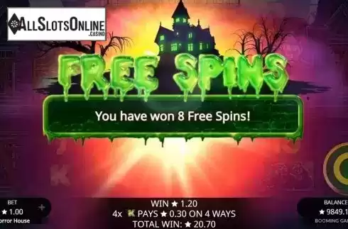 Free Spins. Horror House (Booming Games) from Booming Games