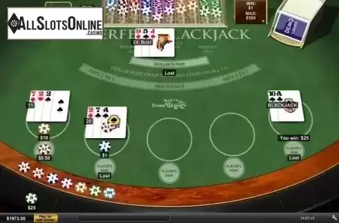 Game workflow 3. Perfect Blackjack (Playtech) from Playtech