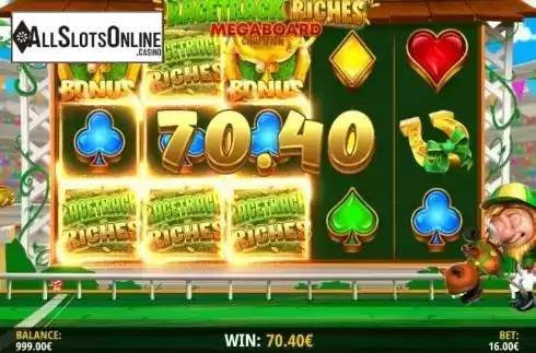 Win Screen 3. Racetrack Riches Megaboard from iSoftBet