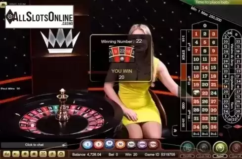 Game Screen. Roulette Live Casino (Ezugi) from Ezugi