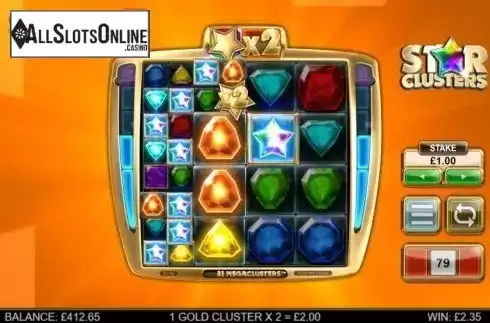 Win Screen. Star Clusters Megaclusters from Big Time Gaming