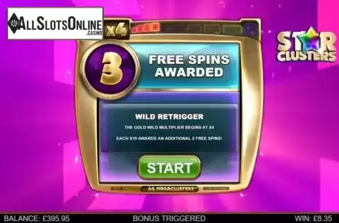 Free Spins 1. Star Clusters Megaclusters from Big Time Gaming
