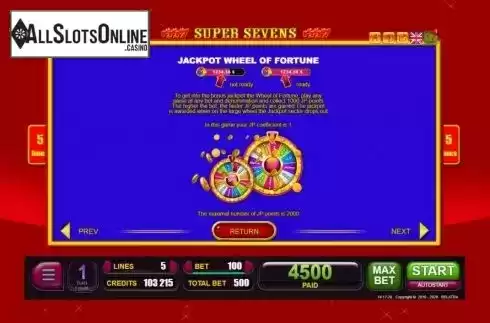 Wheel screen. Super Sevens (Belatra Games) from Belatra Games