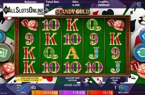Reels screen. Scandy Gold Fruits Jackpot from DLV