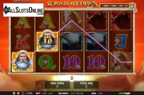 Free Spins 2. Scrolls of Olympus Quattro from StakeLogic