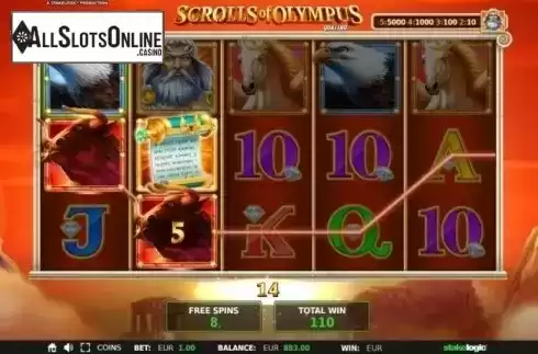 Free Spins 3. Scrolls of Olympus Quattro from StakeLogic