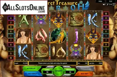 Reel Screen. Secret Treasure Of Pharaoh from Platin Gaming