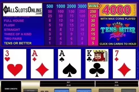 Game Screen. Tens or Better (Microgaming) from Microgaming