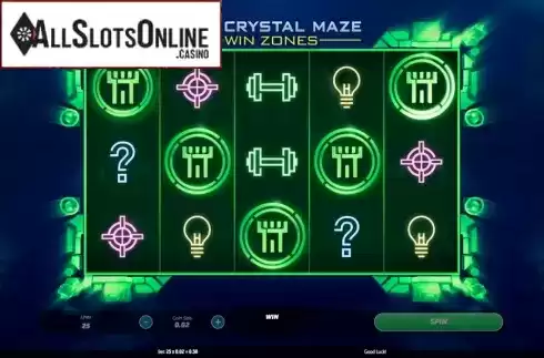 Reel Screen. The Crystal Maze Win Zones from Gamesys