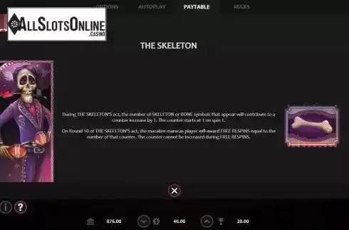 The skeleton feature screen