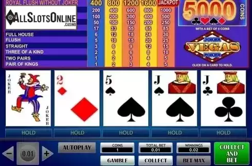 Game Screen. Vegas Joker Poker (iSoftBet) from iSoftBet