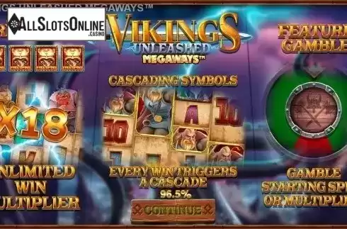 Intro screen. Vikings Unleashed Megaways from Blueprint