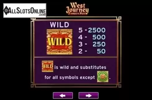 Paytable 4. West Journey Treasure Hunt from High 5 Games