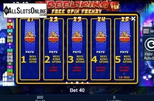 Paytable 3. Reel King™ Free Spin Frenzy from Greentube
