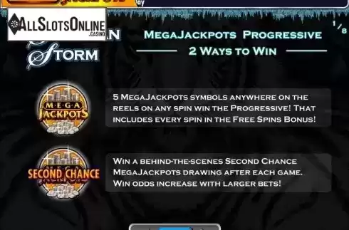Paytable 1. MegaJackpots Siberian Storm from IGT