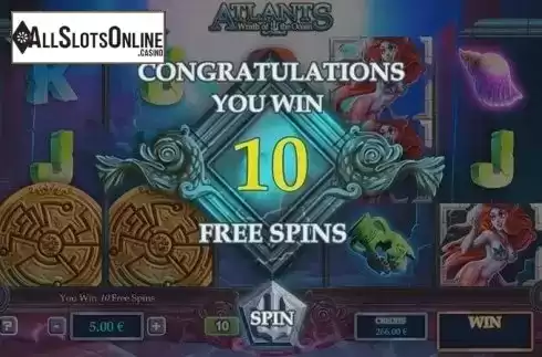 Free Spins. Atlantis Wrath of the Ocean from GAMING1