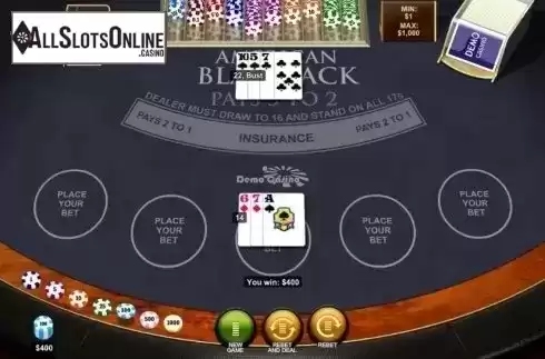Game Screen 3. American Blackjack (Playtech) from Playtech