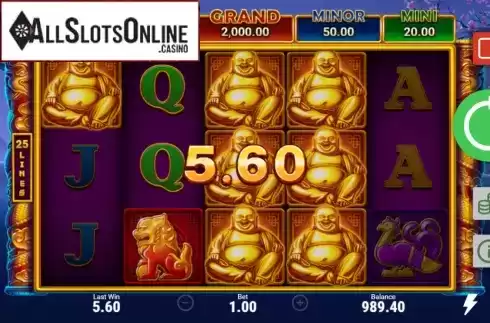 Win screen 1. Buddha Fortune Hold and Win from Booongo