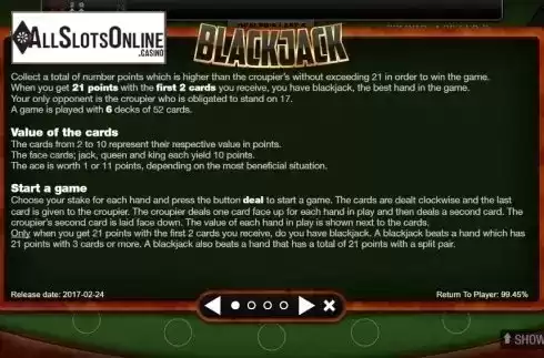 Rules 1. Blackjack Multihand 7 Seats from GAMING1