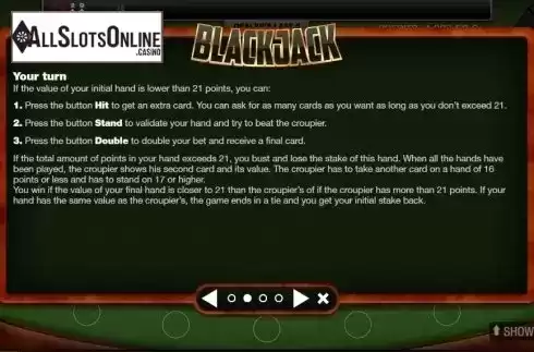 Rules 2. Blackjack Multihand 7 Seats from GAMING1