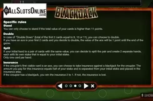 Rules 3. Blackjack Multihand 7 Seats from GAMING1