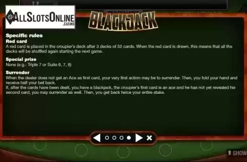 Rules 4. Blackjack Multihand 7 Seats from GAMING1