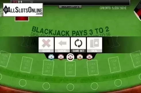 Game Screen 1. Blackjack Multihand 7 Seats from GAMING1