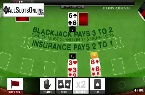Game Screen 2. Blackjack Multihand 7 Seats from GAMING1