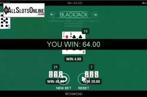 Win screen 2. Blackjack (Spearhead Studios) from Spearhead Studios