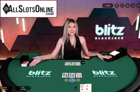 Game screen. Blitz Blackjack Live (NetEnt) from NetEnt