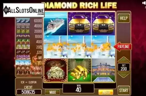 Win screen 2. Diamond Rich Life Pull Tabs from InBet Games