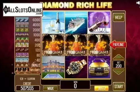 Win screen 3. Diamond Rich Life Pull Tabs from InBet Games