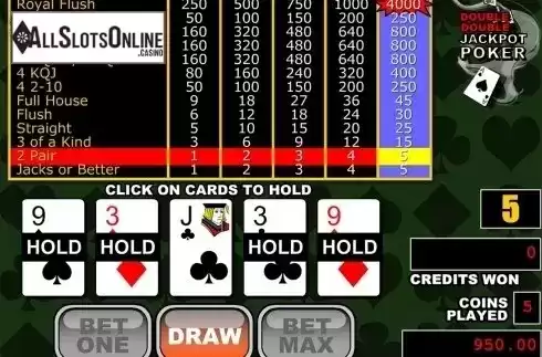 Game workflow 3. Double Double Jackpot Poker from RTG