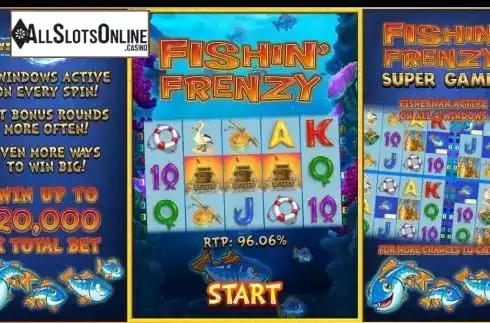 Start Screen. Fishin Frenzy Power 4 Slots from Blueprint
