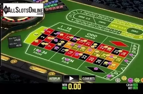 Game Screen 1. French Roulette (World Match) from World Match