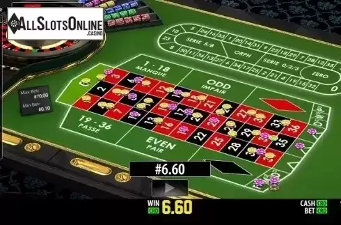 Game Screen 2. French Roulette (World Match) from World Match