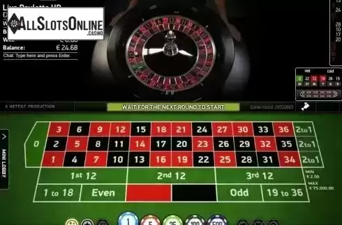 Game Screen. German Roulette Live (NetEnt) from NetEnt